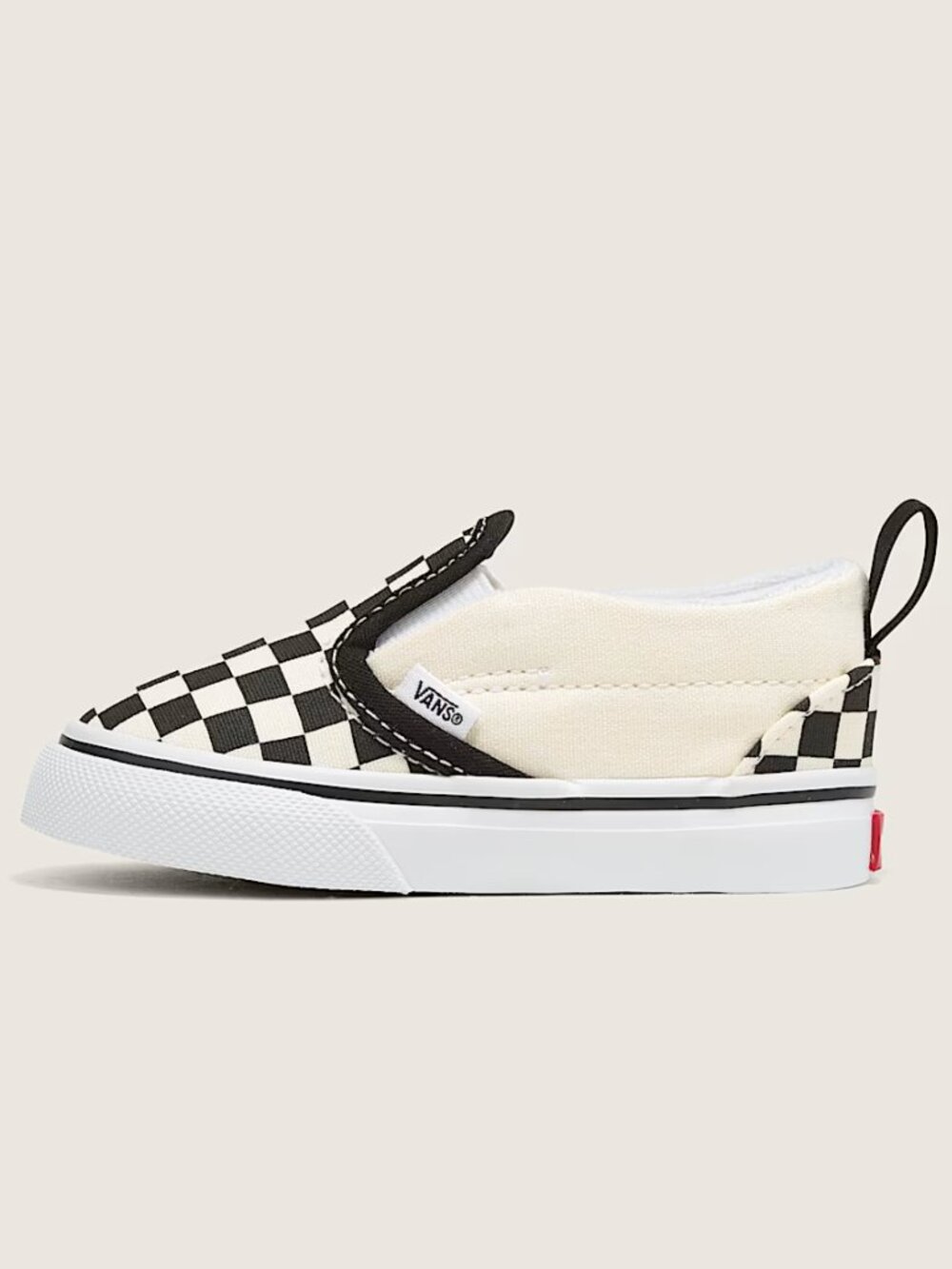 Toddler Classic Slip-On V Checkerboard Vans Shoes White/Black Size 6